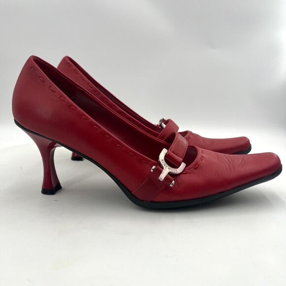 Nine West CosaBella Pumps Red With Designer Heels Size 8 D 78 - Picture 7 of 12
